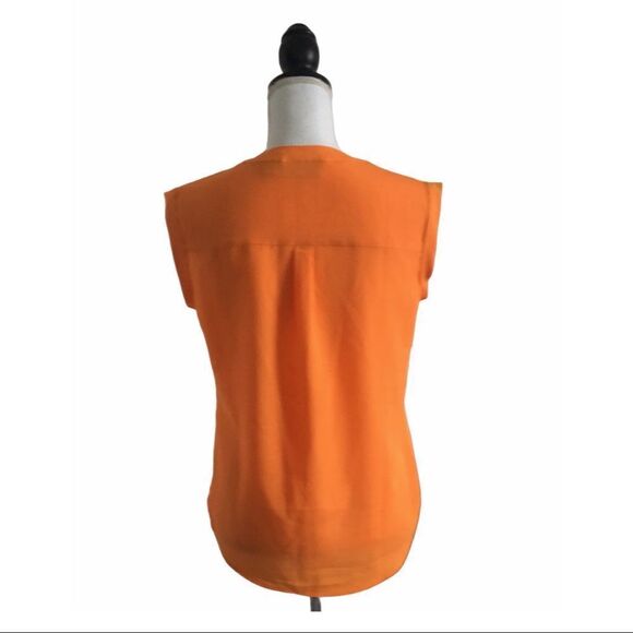 New York & Company Sleeveless Blouse Gold Button Detail Orange Women’s Size XS - Picture 4 of 5